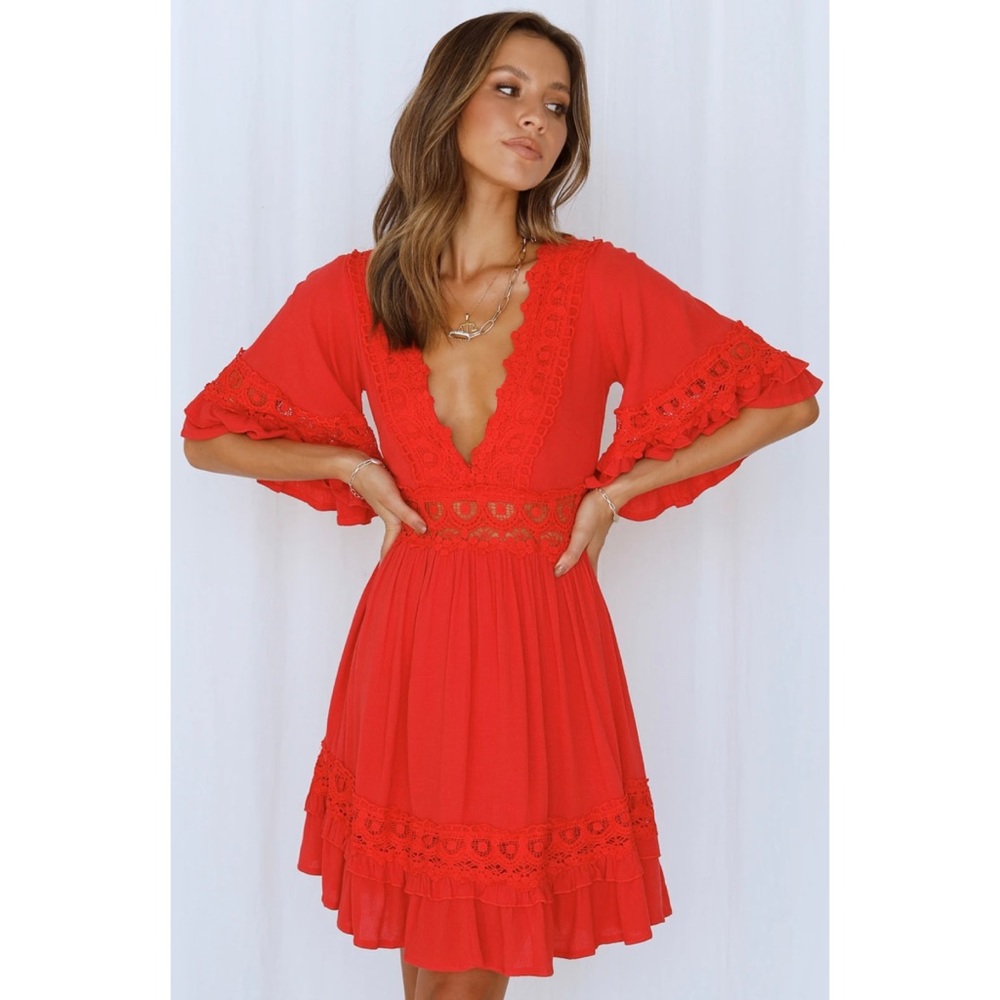 Red Mini Dress - Picture 2 of 10